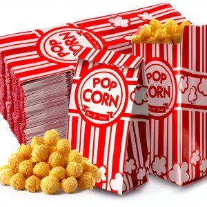 Popcorn Bags 300 Pack WSICSE Paper 1 Oz Disposable Red White-0