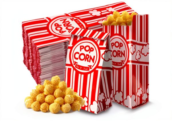 Popcorn Bags 300 Pack WSICSE Paper 1 Oz Disposable Red White-0