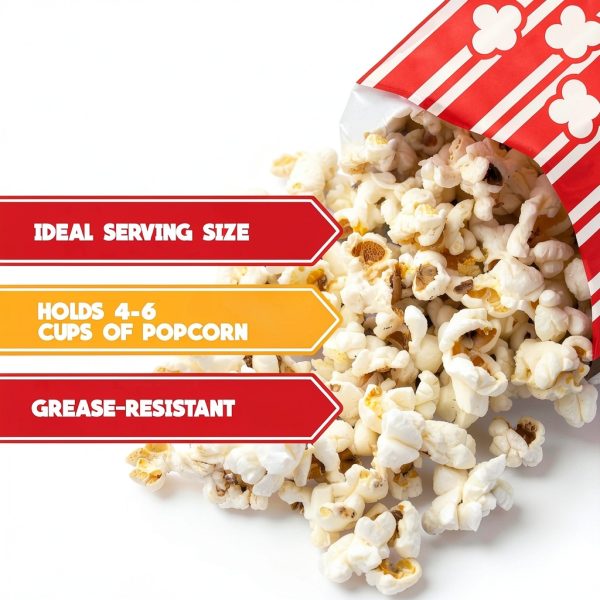 Poppy's Flat Bottom Paper Popcorn Bags 25 Pack 2oz Concession Grade-4